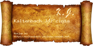 Kaltenbach Jácinta névjegykártya